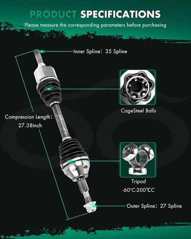 SCITOO CV Axle Shaft Assembly Front Right for Ford Fusion 1.5L,for Ford Fusion 1.6L,for Ford Fusion 2.0L,for Lincoln MKZ 2.0L 2013-2018 66-2314 FWD in Saudi Arabia