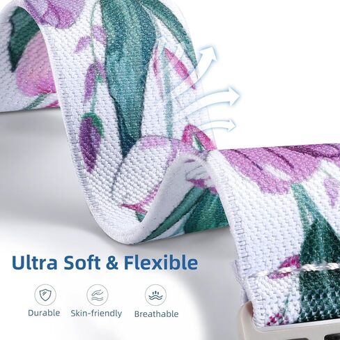 Smooth Stretchy Band Compatible with Apple Watch Series 10 9 8 7 6 5 4 3 SE Bands Women Men, Stylish Gradient Color Elastic Band for iWatch Apple Watch 38 40 41 42 44 45 46 49 mm Accessories in Kuwait