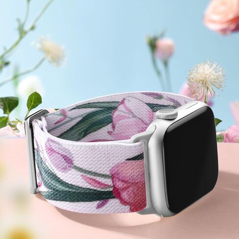 Smooth Stretchy Band Compatible with Apple Watch Series 10 9 8 7 6 5 4 3 SE Bands Women Men, Stylish Gradient Color Elastic Band for iWatch Apple Watch 38 40 41 42 44 45 46 49 mm Accessories in Kuwait