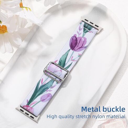 Smooth Stretchy Band Compatible with Apple Watch Series 10 9 8 7 6 5 4 3 SE Bands Women Men, Stylish Gradient Color Elastic Band for iWatch Apple Watch 38 40 41 42 44 45 46 49 mm Accessories in Kuwait