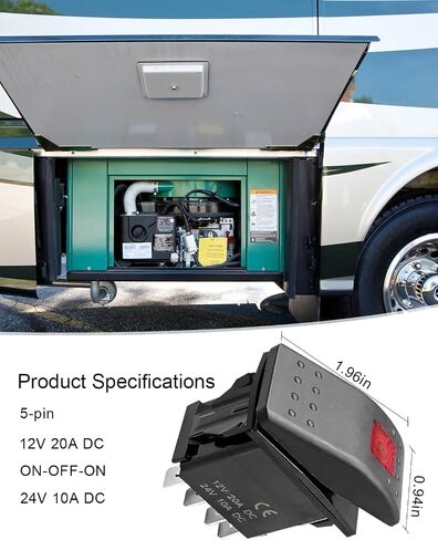 مفتاح الروك مناسب لمولد RV Onan Cummins ، مفتاح البدء عن بُعد استبدال 308-1062 3081062 ، مع ضوء مؤشر 5 دبوس الأسلاك in Saudi Arabia