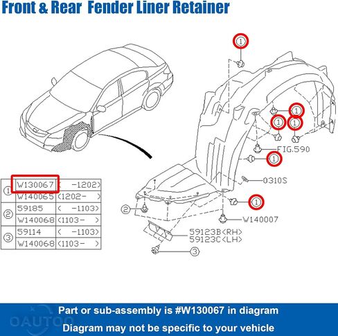 OAUTOO 25pcs Engine Cover Fender Liner Retainer Floor Pan Splash Shield Clip for Subaru 909130067, Hyundai 86590-3S000 Crosstrek Forester Impreza Legacy Outback Tribeca WRX STI 2001-On in Saudi Arabia
