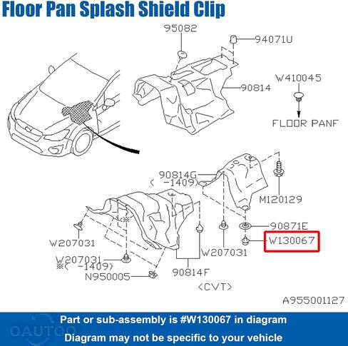 OAUTOO 25pcs Engine Cover Fender Liner Retainer Floor Pan Splash Shield Clip for Subaru 909130067, Hyundai 86590-3S000 Crosstrek Forester Impreza Legacy Outback Tribeca WRX STI 2001-On in Saudi Arabia