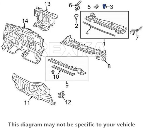 Rexka 15PCS Fender Fender Cowl & Dash Retainer Clip لـ Honda Civic CR-V 91501-SNA-003 91501SNA003 in Saudi Arabia