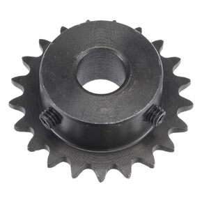 uxcell 21 Tooth Roller Sprocket B Type, 25 Chain, Single Strand 1/4" Pitch, 17mm Bore Black Oxide C45 Carbon Steel with Set Screws for ISO 04C