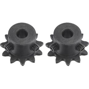 uxcell #25 Chain Roller Sprocket, 6mm Bore 1/4" Pitch 11 Tooth Single Strand Chain Sprocket, C45 Carbon Steel 25 Roller Chain Sprocket with Set Screws for ISO 04C Chain, 2Pcs in Kuwait