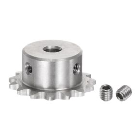 uxcell 1pcs Sprocket Type B Hub 6.35mm Bore, 1/4-Inch Pitch, 15 Teeth Stainless Steel Single Strand Roller Sprocket for Chain DIN/ISO No. 04C-1 and ANSI No. #25