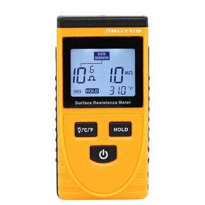 Surface Resistance Meter, Abuycs LCD Handheld Earth Resistance Tester Measuring Instrument Static Detector High-Precision Digital Electrostatic Analyzer