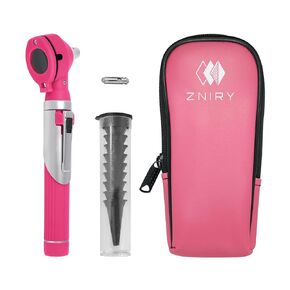 Fiber Optic Mini Otoscope - Ear Scope with Light, Ear Infection Detector (Pink Color) Reguler