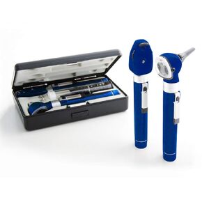 ADC Otoscope/Ophthalmoscope Diagnostic Set, Pocket Size, LED Lamp, 2.5V, Hard Case, Diagnostix 5110NLG, Gray