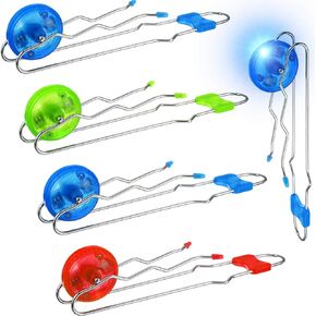 4 Pcs Easter Basket Stuffers Retro Magnetic Gyro Wheels Vintage Light up Gyroscope Rail Twirler Easter Gravity Sensory Toys for Kids(Straight Line Style,Red, Blue, Green)