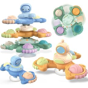 3PCS Suction Cup Spinner Toy for Baby, Baby Toys, Fidget Toys, Bath Toys, 2 Year Old Toys for Boy Girl, Easter Gift , Toys for 2 3 Year Old Boys Girls, Sensory Toys for Toddlers, Spinning Tops