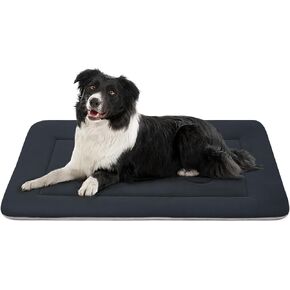 JoicyCo Large Dog Bed Soft Dog Crate Pad Mat 42 in Non-Slip Bottom Washable Dog Sleeping Mattress Pet Beds Cat Bed Kennel Pad, Dark Gray