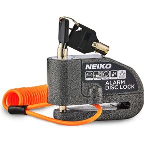 NEIKO 52908A Motorcycle Locks Anti Theft with Alarm, Motorcycle Disc Lock with Alarm, Disk Lock Anti-Theft Motion Sensor, Security Lock Brake, Universal Alarm Lock for Motorcycles, Bicycles & More