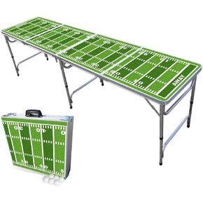 PartyPong 8-Foot Folding Beer Pong Table - Football Field Edition (Base Model)
