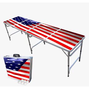 PartyPong 8 Foot Folding Beer Pong Table - USA Edition