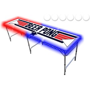 8-Foot Professional Beer Pong Table w/LED Glow Lights - Top Pong Edition