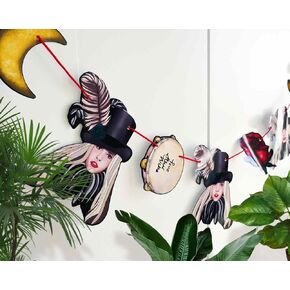 Rock Star inspired garland, Fleet wood Mac garland DIY, Nicks gift, Nicks bunting, Nicks ornament, 70's party decor, 80's party