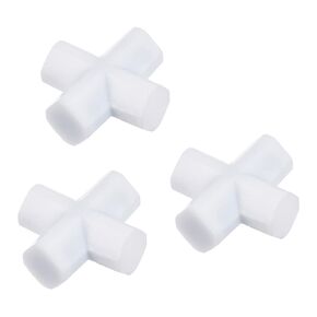 MECCANIXITY Magnetic Stirrer Mixer Stir Bar Rod 25mm(1") Cross Shape Coating Magnet White for Laboratory 3Pcs