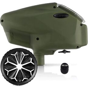 Maddog Empire Halo Too Electronic Paintball Loader with HK Army Epic Speed Feed and HPA Paintball Tank Fill Nipple Protector Accessory Package - 20+ BPS