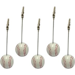 Xiaoyztan Golfball Resin Base Alligator Clip Place Card Holder, Table Memo Number Name Card Holder, Pack of 5