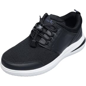 W&LESVAGO Wide Orthopedic Knit Sneakers for Men, Slip-On Wide Width Walking Shoes for Flat Feet Arch Fit Heel Pain Relief