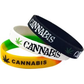 420 Leaf Silicone Wristbands Rubber Bracelet