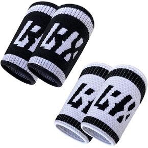 Wrist Sweatbands, Slim Fit Design for Weightlifting, Gym, Workout, Cross Training, Weight Lift, Sports, 4.5 inch Sweat Wicking Wrist Bands, Men & Women, 4PACK (2 Pairs/2 Colors)