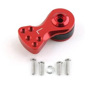 2 Sets Adjustable 25T Servo Saver Servo Arm for TRX-4 Axial SCX10 1/10 RC Cars Helicopter Model Boat, Aluminum L(21.5MM) Servo Arm Upgrades Parts(Red)