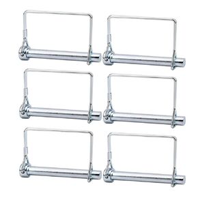 6 Pack 3/8 Inch Trailer Coupler Pins Heavy Duty 4 Inch Long Towing Hitch Pins Trailer Safety Pin with Wire Lock - Secure PTO Shaft Locking Pin for Trailers, RVs, Boats, and Farm Equipment