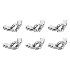 uxcell M6 Wing Nuts, Carbon Steel Zinc Plated Fasteners Parts Hurrican Screws Hand Twist Tighten Ear Butterfly Nut, 6pcs