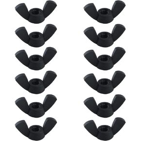 Antrader 12pcs Nylon Wing Nuts Hand Twist Tighten Ear Wing Nut Butterfly Nut 1/4 Inch