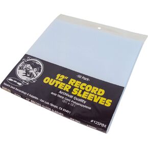 (50) 12" Record Outer Sleeves - Extra Heavy Duty 4 Mil Thick - Polypropylene - 12-3/4" x 12-1/2" - Archival Quality