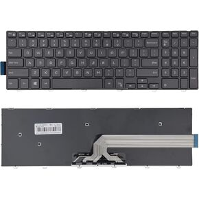 New Laptop Notebook Replacement Keyboard with Backlit Compatible with Dell Inspiron 15 3000 3541 3542 5547 Black US Layout