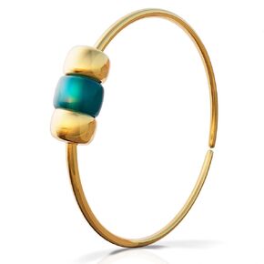 14k Gold Nose Ring - Sleek & Hypoallergenic Homemade Gold Nose Hoop with Dazzling 2mm Blue Gem - Thin 24 Guage Gold Nose Piercing 7mm, Perfect Fit for Everyday Elegance