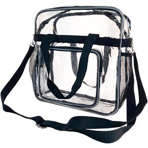 Clear Stadium Approved Tote, 12 x 6 x 12 Inches, Security Approved Clear Tote Bag