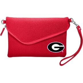 Littlearth womens NCAA Georgia Bulldogs Pebble Fold Over Crossbody Purse, Team Color, 6"x 9" x 0.75"