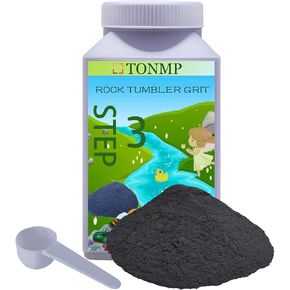 2.5 رطل الخطوة 3 Rock Tumbler Grit - 500 Grit Silicon Carbide Tumbler Media Grit، وسائط تلميع الصخور، تعمل مع أي بهلوان صخري، ملمع الصخور، ملمع الحجر، (الخطوة 3-2.5 رطل)... in Kuwait