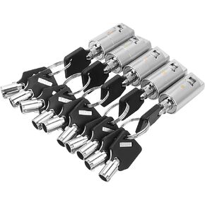 5 Pack Vending Machine Locks Tubular Keyway - Keyed Alike Different Key Code for Soda Pepsi Snack Candy Machine