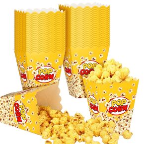 100 Pack Popcorn Boxes for Movie Night Mini Paper Popcorn Buckets Cardboard Popcorn Bags Snack Popcorn Container Popcorn Holders for Party Decorations Movie Theater Carnival (5 x 3.75 x 2.25) Inch)