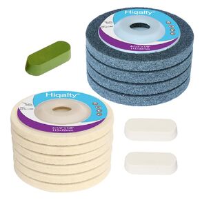 4-1/2" x 7/8" Wool Felt Polishing Disc Buffing Wheel Pad,Nylon Fiber Polishing Disc for Angle Grinder (Mix 13pcs)