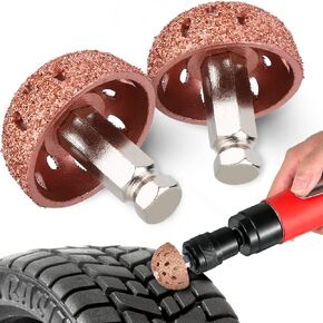 قطعتان من رأس طحن فولاذ التنجستن، عجلة تلميع الإطارات، 70 عجلة تلميع خشنة لإصلاح الإطارات (9 مم/0.35 بوصة خيط قضيب الربط) in Kuwait