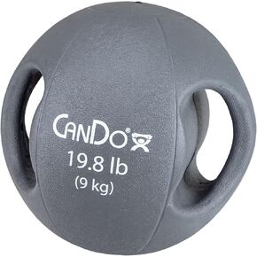 CanDo Molded Dual-Handle Medicine Ball for Strength Training, Core Workouts, Warmups, Cardio, and Plyometrics with Handles for Home and Clinic Use