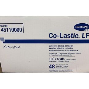 Hartmann 45110000 Co-Lastic Cohesive Elastic Bandage, Latex Free, 1-1/2 Width, 5 yd. Length, Assorted (Pack of 48)