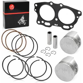Piston & Ring 0.25mm Oversize Bore ANG Cylinder Head Gasket Compatible with EZGO Fuji Robin 295cc EH29C TXT 4 Cycle Gas Golf Cart MCI Engine 1991-2008 OEM 26607-G01 26608-G0