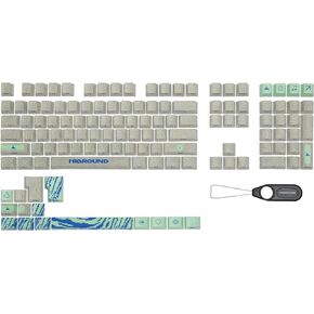 أغطية مفاتيح فرعية لصبغة PBT من SNOWSTONE للوحات مفاتيح الألعاب الميكانيكية، مجموعة كاملة من 123 مفتاحًا، أغطية مفاتيح مطبوعة جانبية رائعة لمفاتيح Cherry MX، ملف تعريف OEM، دعم ANSI ISO، تخطيط أمريكي