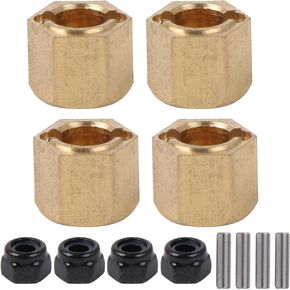 BQLZR RC Brass Wheel Hex Hubs Drive Adapter Replacement for FMS FCX24 1:24 Pack of 4