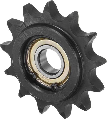 Idler Sprocket - [معرف 13 سن × 12 مم] من الفولاذ الكربوني مع محمل فردي لآلات الطحن والحفر للاستخدام وفقًا لمعايير ISO 08A | مسافة 1/2 بوصة، 35 سلسلة in Kuwait