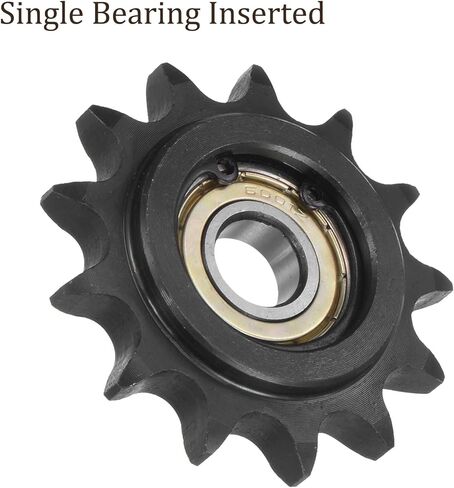 Idler Sprocket - [معرف 13 سن × 12 مم] من الفولاذ الكربوني مع محمل فردي لآلات الطحن والحفر للاستخدام وفقًا لمعايير ISO 08A | مسافة 1/2 بوصة، 35 سلسلة in Kuwait