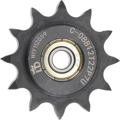 Idler Sprocket - [معرف 12 سن × 8 مم] من الفولاذ الكربوني مع محمل فردي لآلات الطحن والحفر للاستخدام ISO 04C | 1/2 بوصة الملعب in Saudi Arabia
